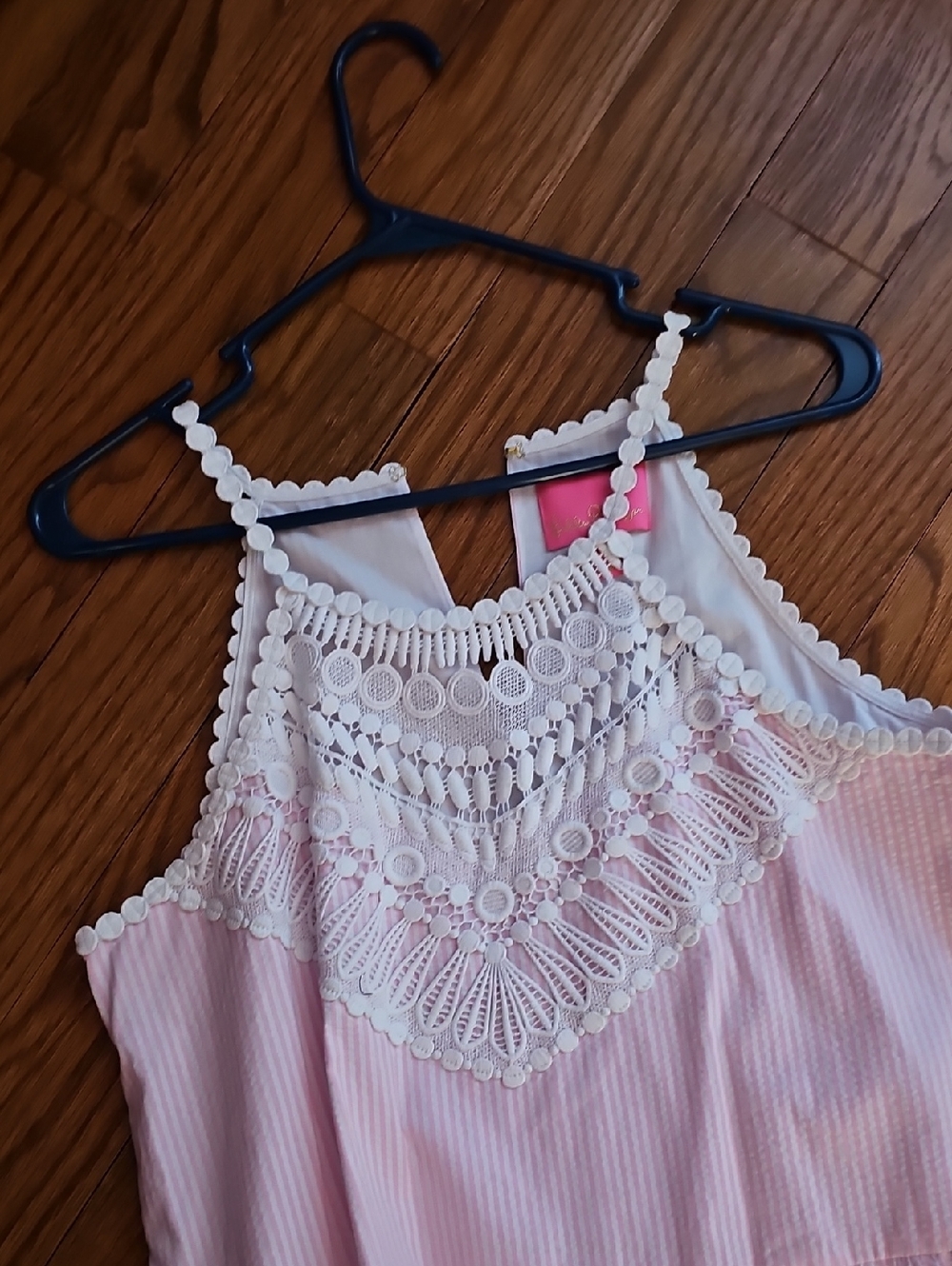 Lily Pulitzer Pink Striped Crochet Yoke Sundress - Picture 2 of 3
